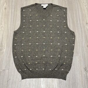 Ermenegildo Zegna V Neck Knit Vest Mens Small 48 Made in Italy Brown